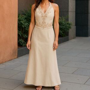 NWT Takasami Long Skirt & Corset Embroidered Halter Top 2 Pc Set Size Small S